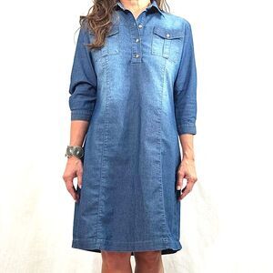 DAIANA DORACI Denim Knee Length / Mini Dress Womens SMALL (MEDIUM) Brazil